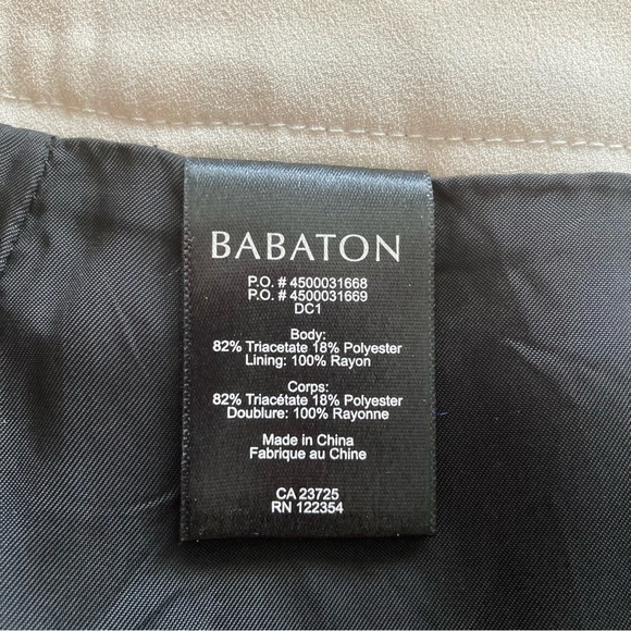 Babaton Aritzia Colorblock Mini Skirt Size 6 Blue Cream Black Lined Like New - Picture 9 of 10